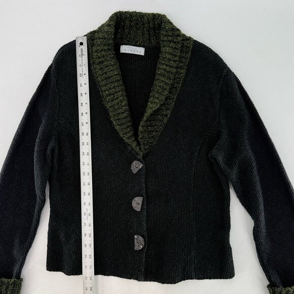 Willow‎ Anthropologie Black Knit Cardigan Sweater Jacket Lagenlook Boho See Pics - Picture 8 of 9